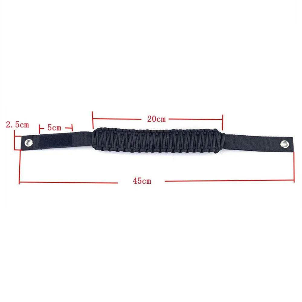 Black braided grab handles with mounting points for Ford Bronco roll bars