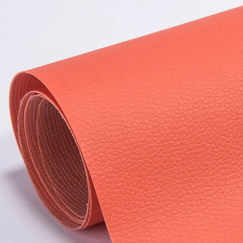 Relleno de parches de cuero PU autoadhesivos naranja para reparar sofás y bolsos