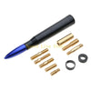 A black universal carbon fiber vehicle antenna mount with threaded inserts and a rubber ring.