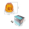 A clear amber universal DC side marker light with a plastic housing and mounting base.