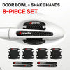 An 8-piece set of door bowl and shake hands scratch protection kits for car door handles.