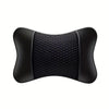 Black universal car headrest neck support cushion with a textured surface