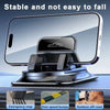 A black phone mount designed to be stable and not easy to fall, shown with usage examples like emergency stops and overspeed 