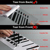 Demonstration showing how to tear a sticker from the back versus the front of a transfer film product.