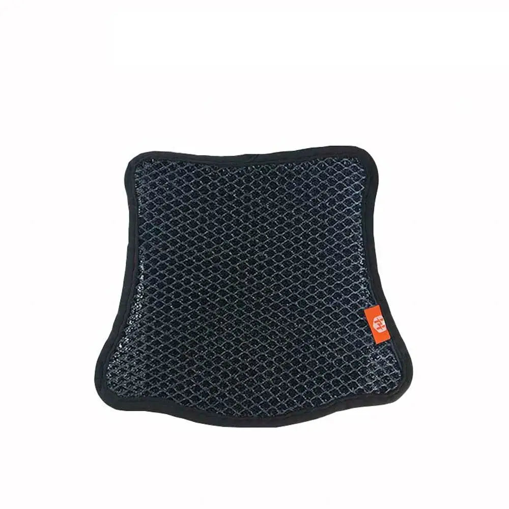 Black motorcycle seat cushion cover designed for heat insulation and protection