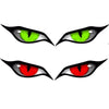 Ein Paar stilisierter, reflektierender Augen, eines grün und eines rot.