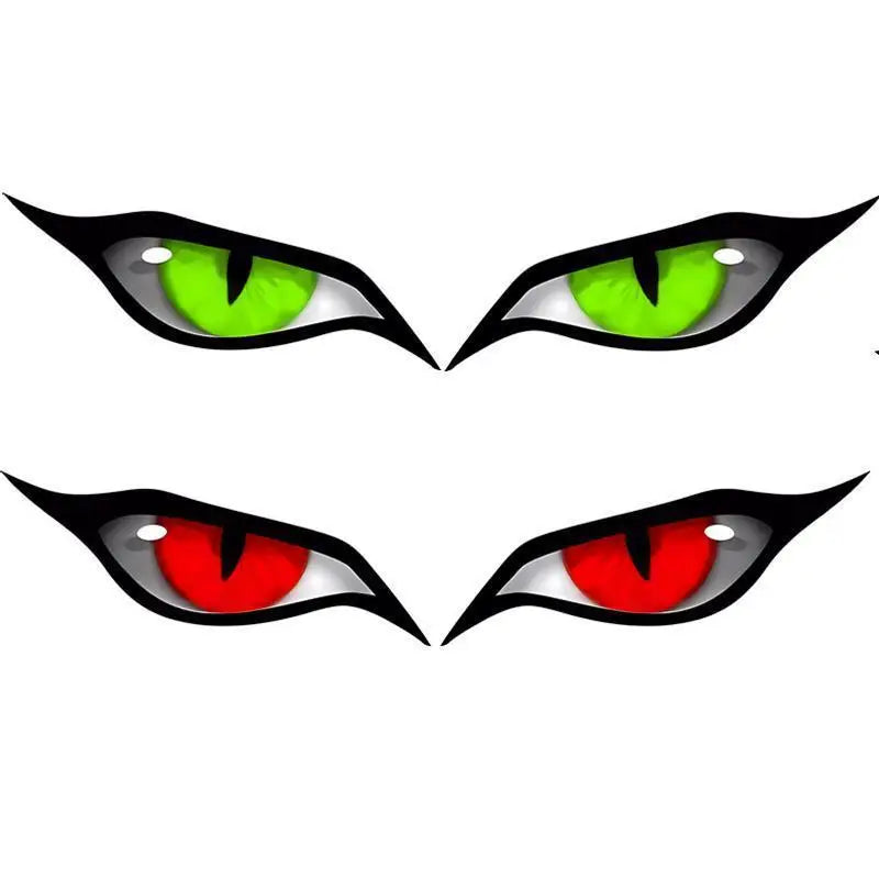 Ein Paar stilisierter, reflektierender Augen, eines grün und eines rot.