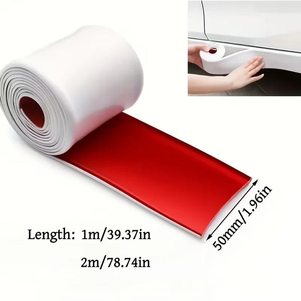 Roll of red self-adhesive PVC car side protection strip with dimensions 1m/39.37in and 2m/78.74in
