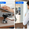 A heavy duty magnetic phone holder is shown in four contexts: fitness, office work, a mirror, and cooking.