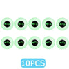 Ten silicone pads for car door anti-shock protection, featuring a green car design.
