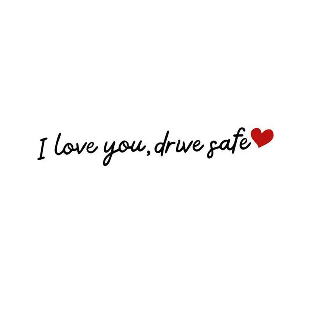 Graphique de texte disant Je t'aime conduis prudemment avec un cœur rouge.