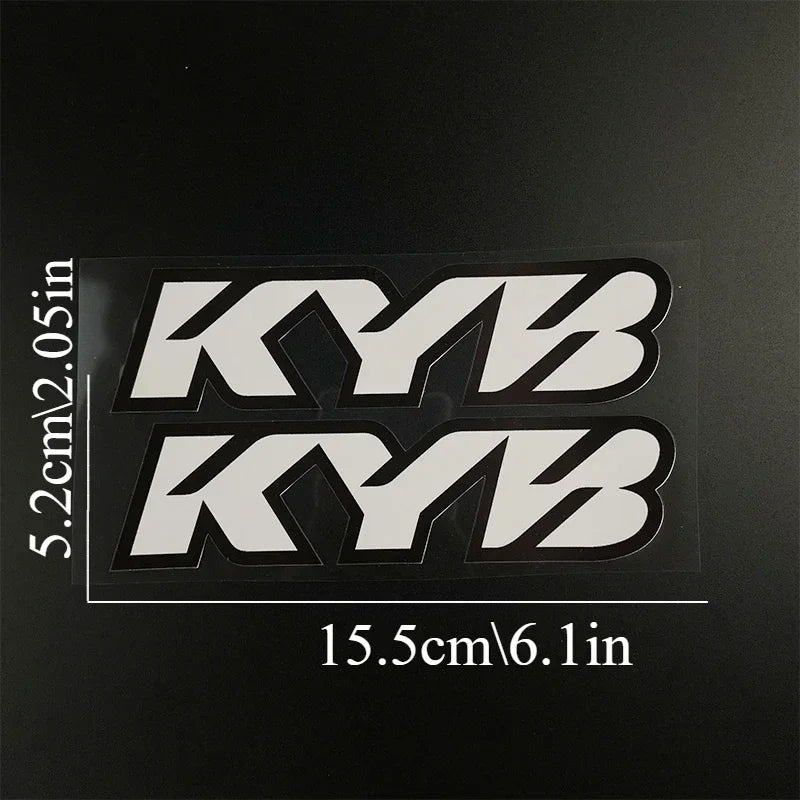Black decal featuring the KYB logo in white on a transparent background.
