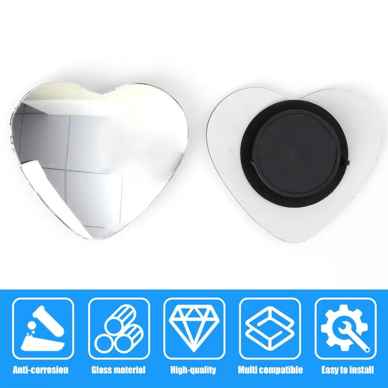 Ensemble de rétroviseurs en forme de cœur avec verre anti-corrosion et conception multi-compatible