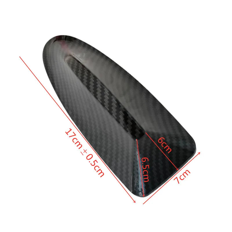 Queue de requin en fibre de carbone noire pour antenne de voiture, 17 cm de long et 6 cm de large