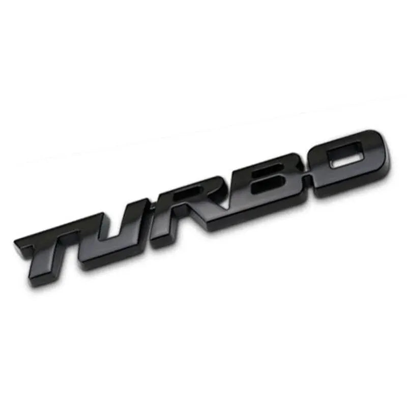Black 3D metal alloy turbo badge for car modification