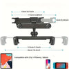 A black universal rotating car headrest phone and tablet mount with adjustable arms.