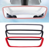 A set of silicone rearview mirror edge protectors in black, gray, and red for a vehicle.
