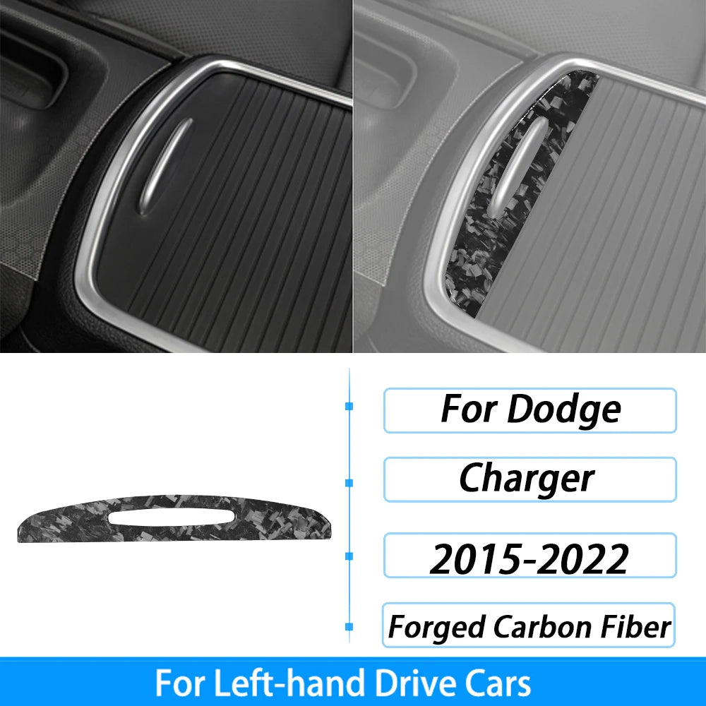 Calcomanías de moldura de fibra de carbono forjada para Dodge Charger 2015-2022 de transmisión izquierda
