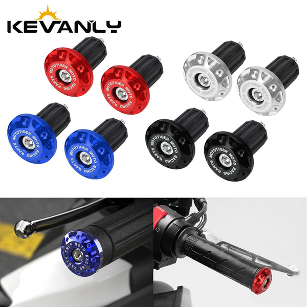 Set of motorcycle handle bar plugs and grips for dirt bikes in various colors