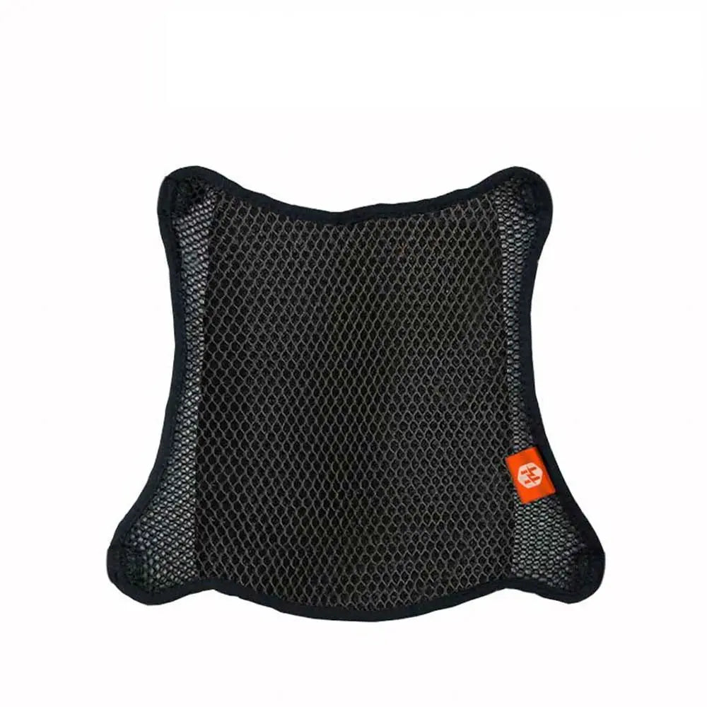 Black mesh motorcycle seat cushion cover designed for heat insulation and protection