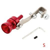 A silver metal turbo sound simulator whistle with a red nozzle and mounting hardware.
