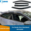 Schwarzer Acryl-Windschutzscheiben-Visor für einen Honda Civic Hatchback (2016-2020).