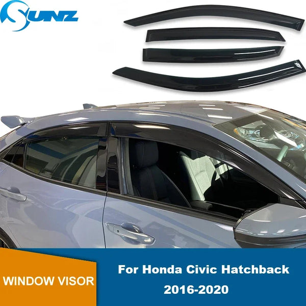 Pare-soleil en acrylique noir pour pare-brise de Honda Civic hatchback 2016-2020.