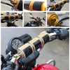 Close-up shots of a motorcycle Bluetooth speaker system with FM radio and USB, showing various components and installation de