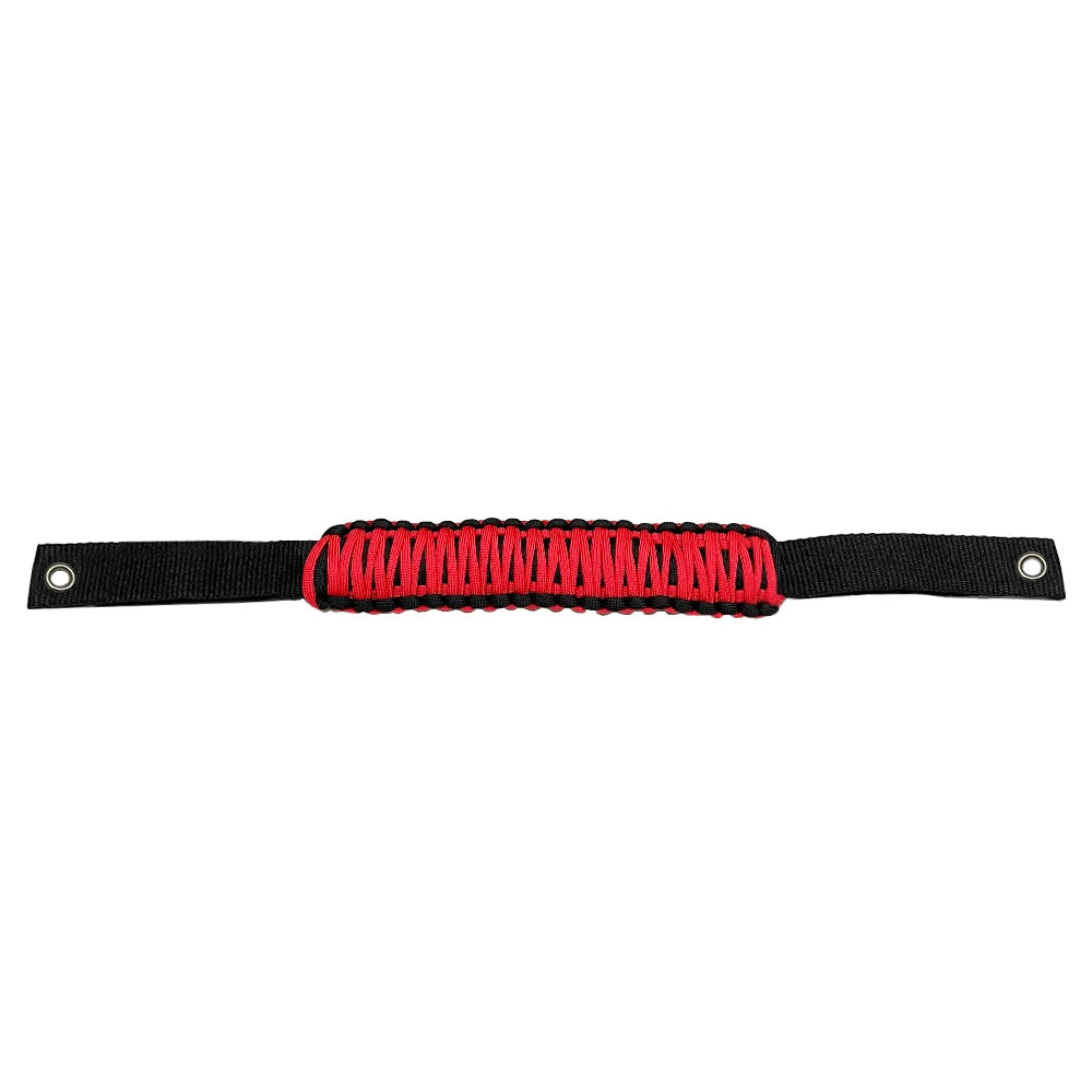 Black and red textured grab handles for Ford Bronco roll bars