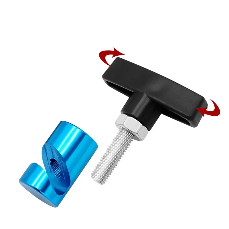 Black car anti-skid lifting rod with a silver threaded end, shown in a close-up view.