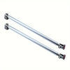 Two silver adjustable metal front lip support rods with spherical ends