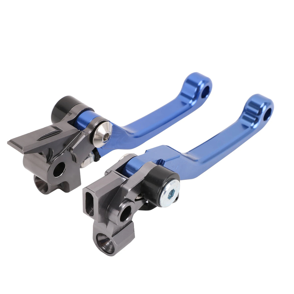Embrague y manetas de freno CNC para motocicletas KTM en colores plata y azul