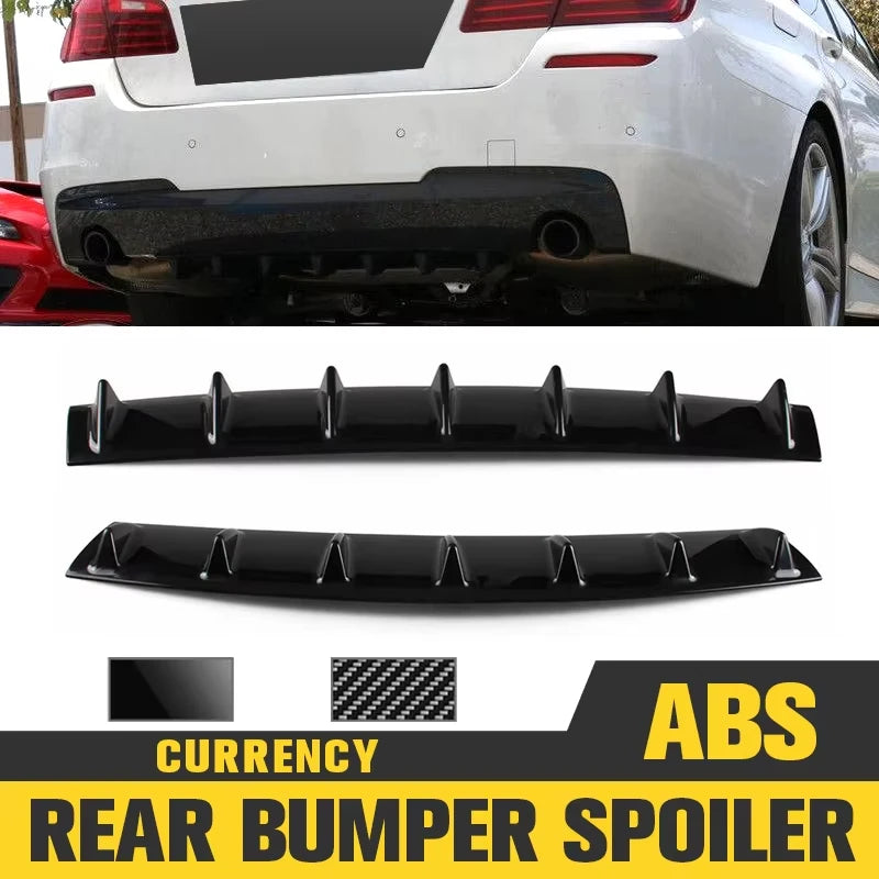 Gloss black ABS rear bumper spoiler for a car diffuser
