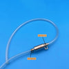 A clear silicone hose kit showing an inlet check valve and outlet check valve connected to a metal fitting.