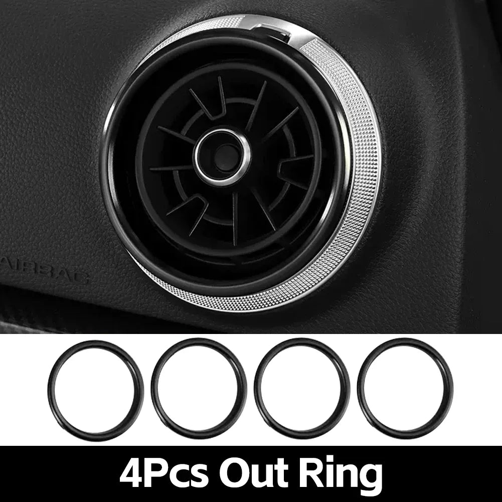 Four black out rings for interior air vent trim covers