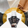 A bottle of H4Cacle Foam Cleaner spray surrounded by various surfaces including glass, leather, car seats, and seat belts.