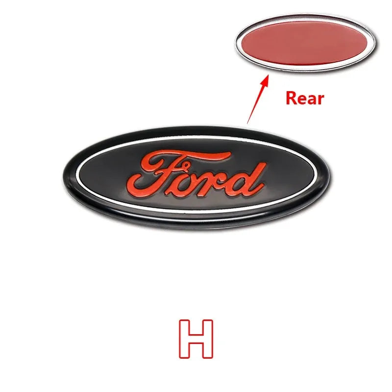 Rotes und schwarzes rundes Lenkrad-Ziersticker für Ford-Fahrzeuge