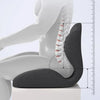 Diagram showing the golden sitting posture design and comparison of seat cushion contact with and without cushions.