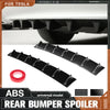 Gloss black ABS universal model rear bumper spoiler featuring three adjustable fins and a mounting ring.
