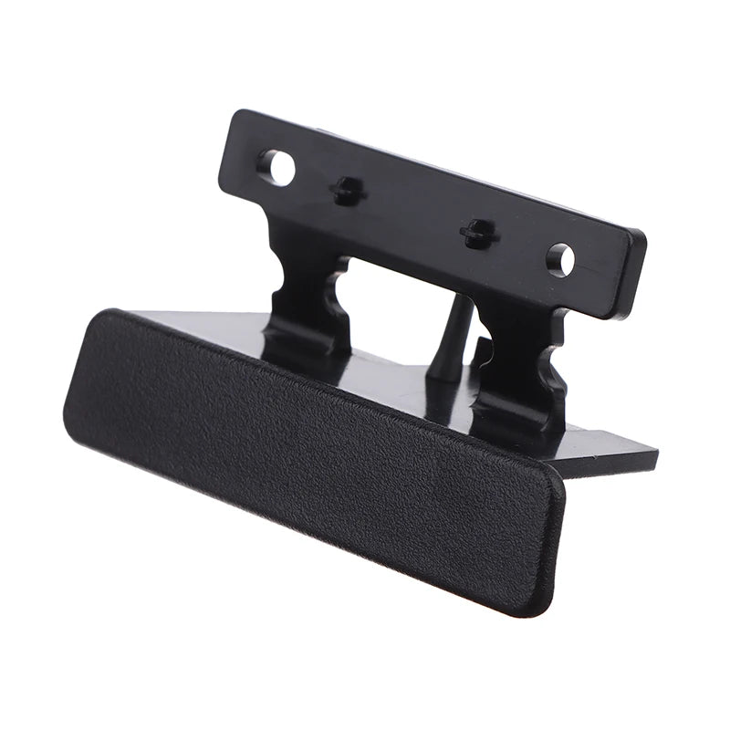 Accoudoir de console de voiture noir avec loquet et couvercle, et support de montage.