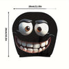 Un par de fundas para cabezal de cartón negro con ojos grandes y una gran sonrisa.