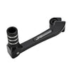 Black CNC foldable aluminum gear shift lever for Honda CRF110F and Yamaha TTR110E motorcycles.