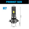 Side view of an H7 car headlight bulb with dimensions labeled.