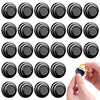 A grid of black silicone pads used as car door anti-shock mounts shown from various angles and close-ups.