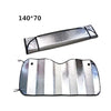 Silver reflective car sun visor for heat and UV protection