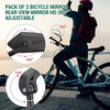 A person riding a bicycle is adjusting a 360 degree adjustable motorcycle rearview mirror.