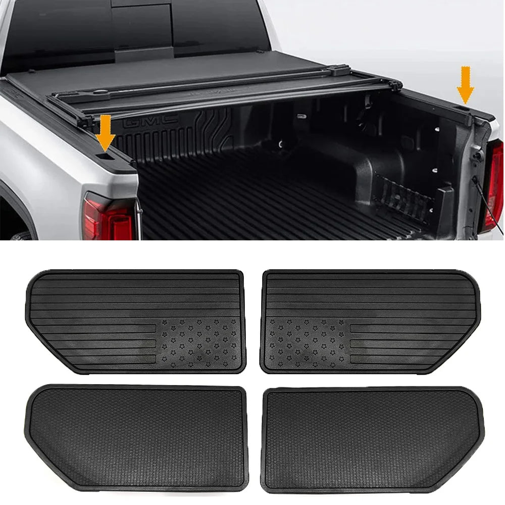 Set of black truck bed rail hole plugs for GMC and Chevy trucks
