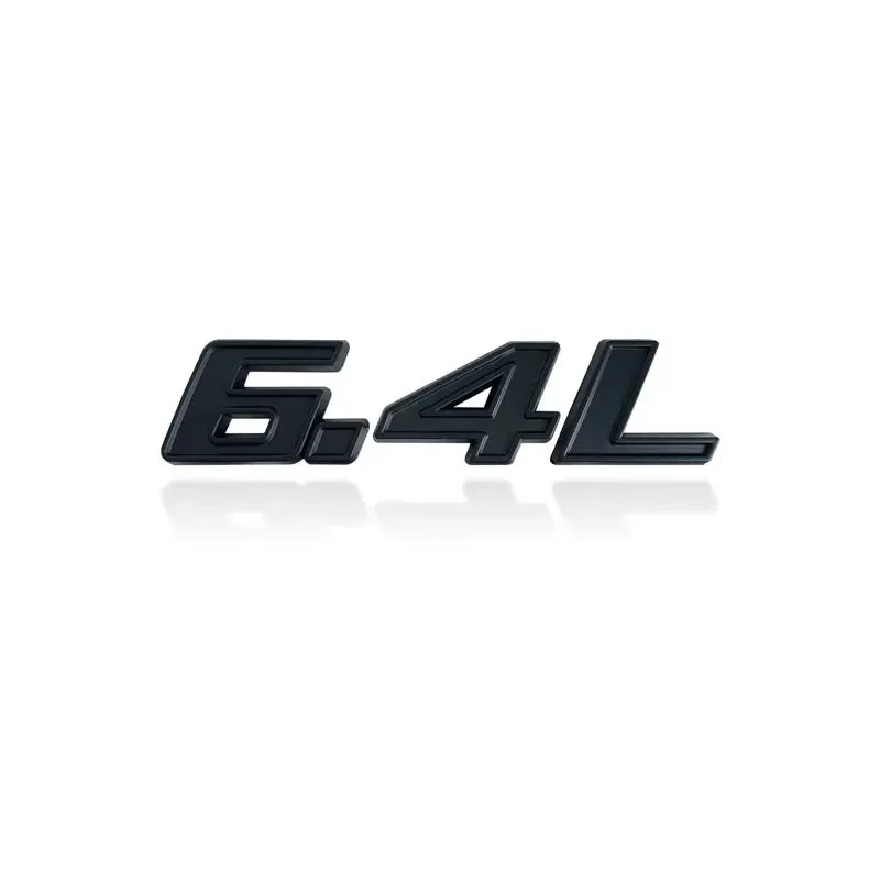 Black 3D metal car fender side and trunk decal