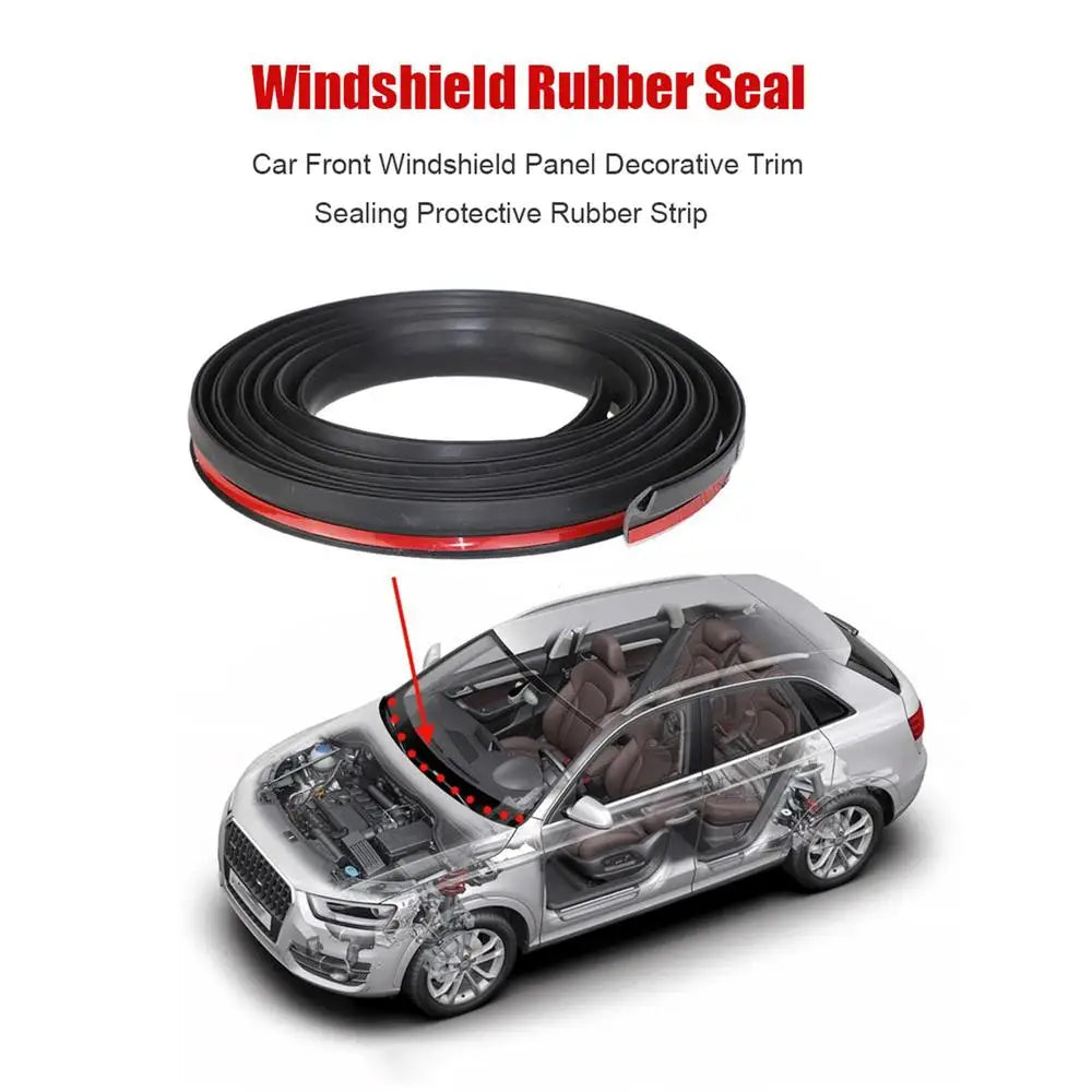 Black rubber seal strip for car windshield decorative trim and sealing protective rubber strip