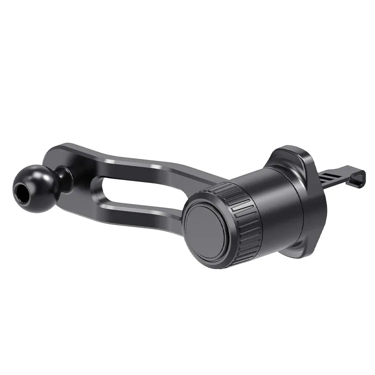 Black universal car phone mount with a gravity lock mechanism.